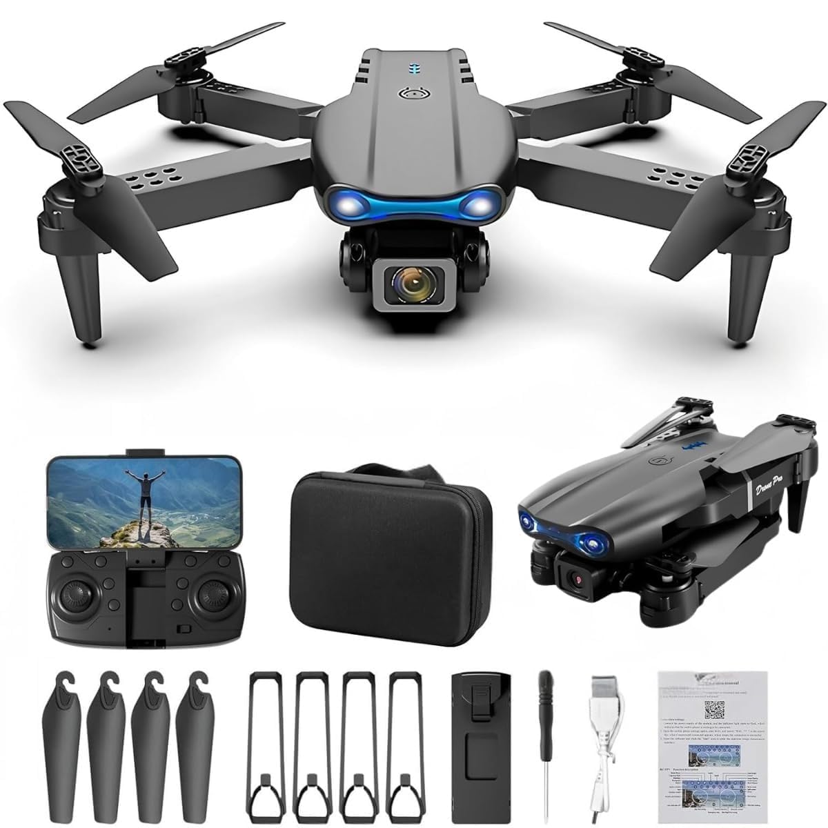 Drone with Dual 4K Camera for Adults | WiFi FPV RC Quadcopter with BatterY